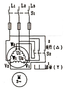鼠籠式電動機(jī)星三角降壓啟動原理線路圖